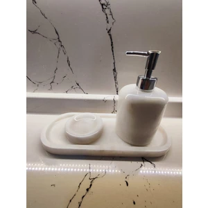 Roi Pierres 3 Lü Mermer Banyo Seti Mermer Sabunluk