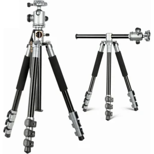 HT-T03 Çok Fonksiyonlu 360 Crossbar Tripod Profesyonel Yatak Dikey Panaromik Başlı Tripod Makro Hassas 160 cm