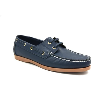 Beyaz (Daxtors)  Deri Termo Kaymaz Taban Günlük Erkek Ayakkabı Mavi