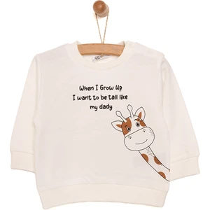 HelloBaby Basic Az Şardonlu Zürafa Desenli Sweatshirt Erkek Bebek