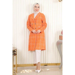 Missvalle Düğmeli Geniş Yaka Kaşe Kaban Turuncu 19177