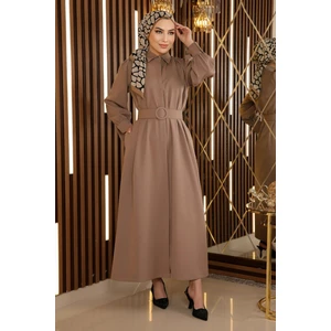 Missvalle Taş Detaylı Kemerli Elbise Vizon 19115