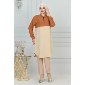 Missvalle Fermuar Detaylı Tunik Krem 6098