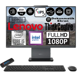 Thinkcentre Neo 24 50A Gen5 Intel Core I5 13420H 32GB Ddr5 1tb SSD Windows 11 Pro Intel® UHD Graphics 23.8" Dokunmatık Fhd All In One Bilgisayar 12SC001LTRP08 + Zetta Flash Bellek