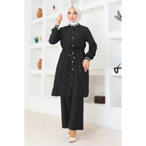 Missvalle Beli Bağcıklı Ribanalı Takım Siyah 19212