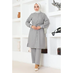 Missvalle Beli Bağcıklı Ribanalı Takım Gri 19212