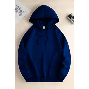 Kadın Hoodie 3 Iplik Kanguru Cep Oversize Bol Kesim Içi Pamuklu Şardonlu Okul Sweatshirt