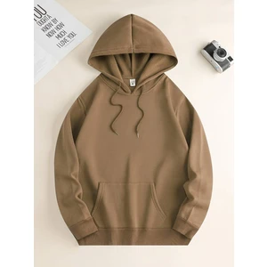 Kadın Hoodie 3 Iplik Kanguru Cep Oversize Bol Kesim Içi Pamuklu Şardonlu Okul Sweatshirt