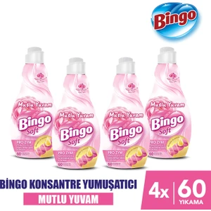 Bingo Soft Konsantre Çamaşır Yumuşatıcısı Mutlu Yuvam 1440 ml X 4 Adet