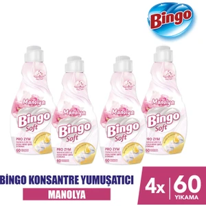 Bingo Soft Konsantre Çamaşır Yumuşatıcısı Manolya 1440 ml X 4 Adet