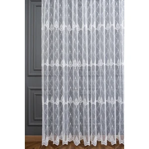 Selçuklu Damask Brode Işlemeli 1/3 Kat Pile Tül Perde