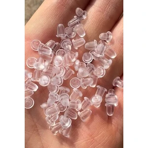 Dora Accessories 200 Adet(100 Çift) Silikon Küpe Arkalığı, Küpe Pistonu, Küpe Arkası 6x5 mm