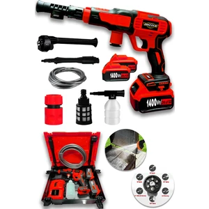 Alman 1400 Vf 20 Ah Köpüklü 2x Akülü Basınçlı Oto Bahçe Araba Yıkama Sulama Makinesi MAX:110