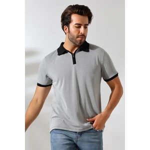 Juan Erkek Yumuşak Dokulu Regular Fit Pike Jakar Polo Yaka Fermuarlı T-Shirt & T-Shirt