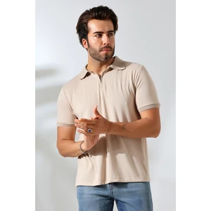 Juan Erkek Yumuşak Dokulu Regular Fit Pike Jakar Polo Yaka Fermuarlı T-Shirt & T-Shirt