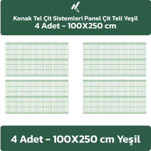 KONAK TEL ÇİT SİSTEMLERİ 4 ADET PANEL ÇİT TELİ 100 X 250 CM
