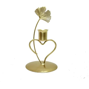 Ginkgo Yaprağı Demir Mumu Tutucusu ve Mumu Depolaması Yaptı. (Yurt Dışından)