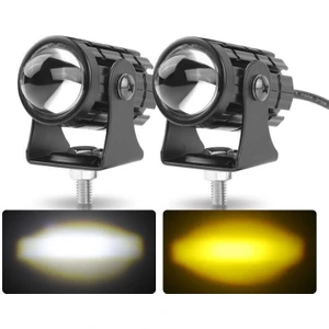 Motosiklet Sis Farı 2 Adet Delici Yüksek Parlak Beyaz Sarı Çift Renk Spot LED Far