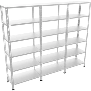 Çelik Raf Burada Çelik Raf Burada 6 Katlı 3 Lü Bitişik Çelik Galvaniz Arşiv Depo Kiler Rafı DX51 Kalite