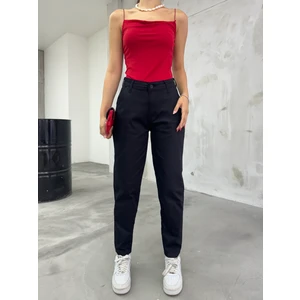 Kadın Yüksek Bel Likralı/esnek Mom Pantolon