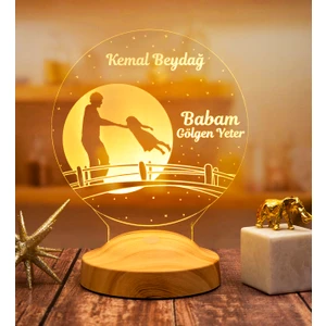 Babaya Hediye, Canım Babam Kişiye Özel Babalar Günü Hediyesi  LED Lamba