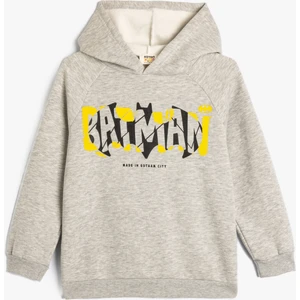 Batman Kapşonlu Sweatshirt Lisanslı Uzun Kollu Şardonlu