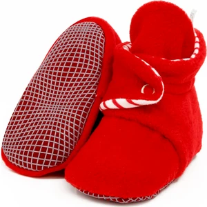 Ella Bonna Polar Bebek Pandufu, Kaydırmaz Taban, Organik Pamuk Astarlı, İlk Adım Ev Patiği, Kırmızı