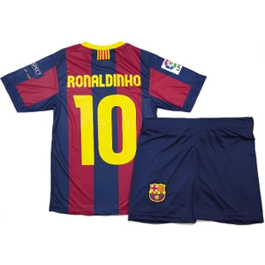 Ronaldinho Nostalji Bordo Barcelona 2011 London Şampiyonlar Ligi Finali 3'lü Çoçuk Futbol Forma Seti(Forma,şort ve Çorap)