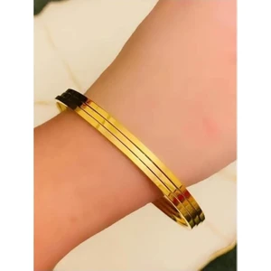 Kadın 316 L Paslanmaz Çelik Anti Alerjenik 3'lü Çelik Ajda Bilezik ( iç çap 6.5 cm)