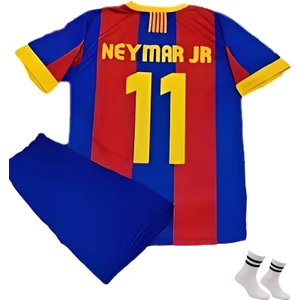 Neymar Jr Nostalji Bordo Barcelona 2011 London Şampiyonlar Ligi Finali 3'lü Çoçuk Futbol Forma Seti(Forma,şort ve Çorap)