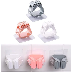 Yapışkanlı Plastik Mop Tutucu Pratik Organizer Vileda Temizlik Fırçası Süpürge Tutucusu AL4455