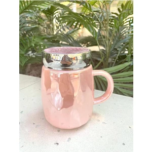 Kapağı Sulu Kupa Mug Pembe
