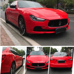 Kırmızı Renk Dayanıklı Araç Motor Mobilya Kaplama Folyosu (126CMX2Metre)