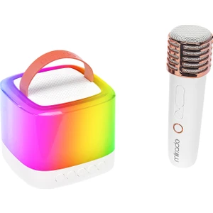 MD-16BT Favorite Beyaz Tf Kart Destekli Bluetooth Wireless Karaoke Mikrofonlu 1200MAH Taşınabilir Speaker