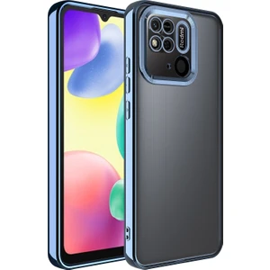 Gökmen Aksesuar Xiaomi Redmi 10C Kılıf Kamera Korumalı Logo Gösteren Zore Omega Kapak-Sierra Mavi
