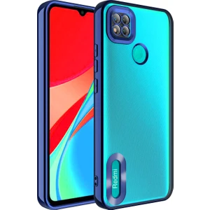 Xiaomi Redmi 9c Kılıf Kamera Korumalı Logo Gösteren Zore Omega Kapak-Lacivert