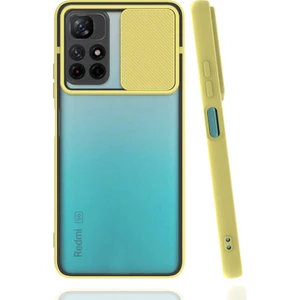 Xiaomi Redmi Note 11T 5g Kılıf Zore Lensi Kapak-Sarı