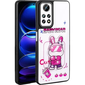 Xiaomi Redmi Note 12 Pro 4g Kılıf Parlayan Kabartmalı Ikonik Figürlü Zore Amas Silikon Kapak-Beyaz