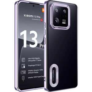 Xiaomi Mi 13 Pro Kılıf Kamera Korumalı Logo Gösteren Zore Omega Kapak-Lila