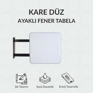 Dinamik Reklam Çift Taraflı Işıklı Fener Tabela 60CM Düz Ayak