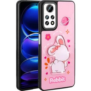 Xiaomi Redmi Note 12 Pro 4g Kılıf Parlayan Kabartmalı Ikonik Figürlü Zore Amas Silikon Kapak-Pembe