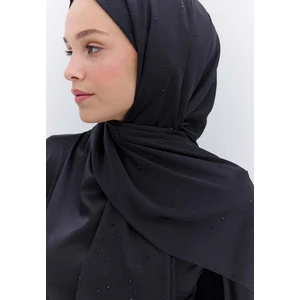Strass Taşlı Ipeksi Şal Siyah