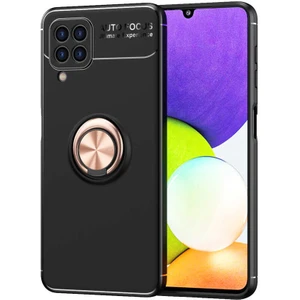 Galaxy A22 4g Kılıf Zore Ravel Silikon Kapak-Siyah-Rose Gold