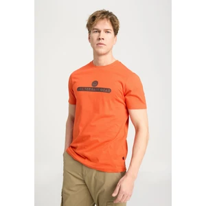 All Terrain Gear Regular Fit Normal Kesim Bisiklet Yaka %100 Pamuk Bej Tişört