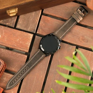 Samsung Galaxy Watch Deri Kordon Watch 4 5 6 7 Pro Watch 6 Classic 40MM 43MM 44MM 47MM Watch 5 / Watch 5 Pro 40 44 45 Watch 4 40 42 44 46MM 20MM Deri Kayış Gri