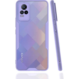 Gökmen Aksesuar Vivo V21E Kılıf Zore Parfe Kapak-Mor