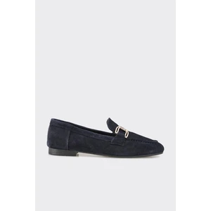 Elle Lacivert Deri Kadın Loafer