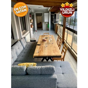 Doğal Ahşap Yemek MASASI-80-160