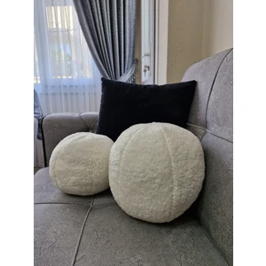 2' Li Top Kırlent / Yastık Büyük Ekru / Küçük Ekru( 42CM/ 25CM)