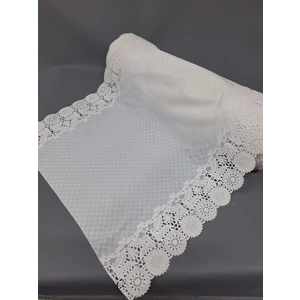 Başak Ev Tekstili Pvc Küpür Dantel Raf ve Dolap Örtüsü Runner   Beyaz